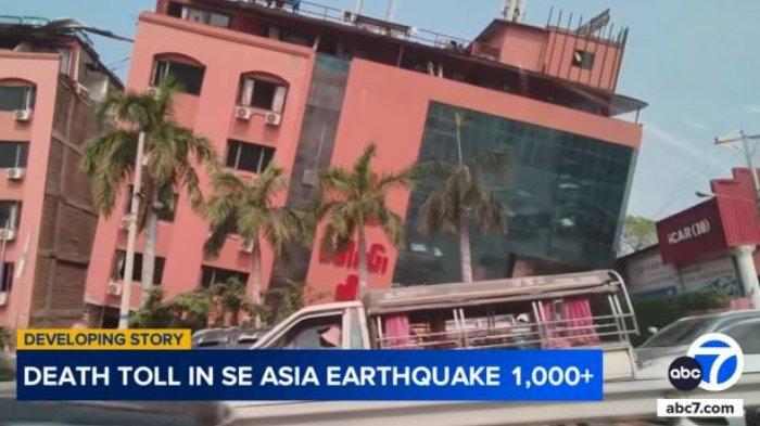 Bangunan Runtuh Akibat Gempa Myanmar