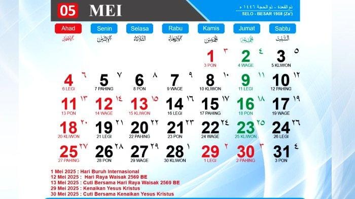 Kalender Mei 2025